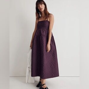 Madewell Floral Quilted Empire Midi Dress